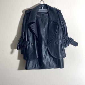Vintage Wilson’s Leather Black Jacket and Skirt